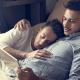 Gay couple relaxing together
