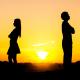 Break-up couple in the sunset