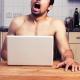 Man masturbating in the kitchen