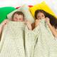 Scared couple in bed